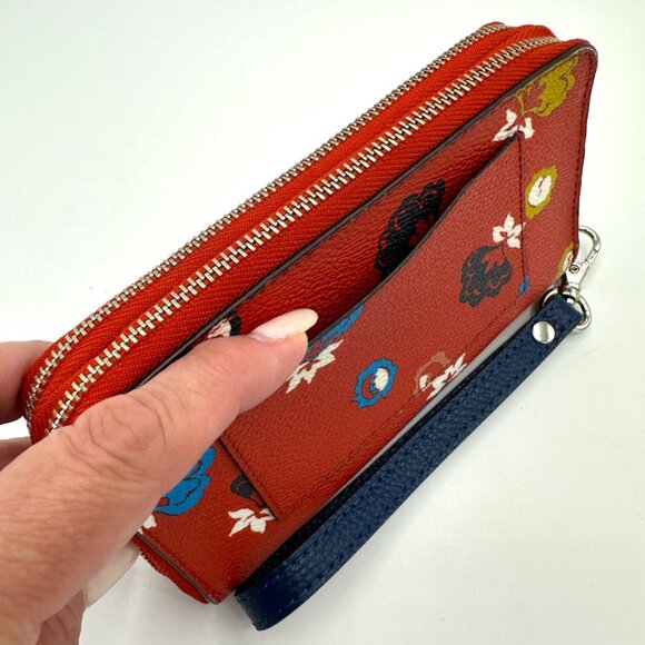 EUC Coach Wild Prairie Print Coated Canvas Double Zip Wallet/Wristlet #F53966 - Picture 9 of 13